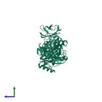 Protein-glutamine gamma-glutamyltransferase E in PDB entry 1nud, assembly 1, side view.