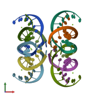 PDB entry 1nuj coloured by chain, front view.