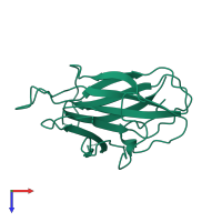 PDB entry 1nuk coloured by chain, top view.