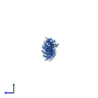 PDB entry 1nvf coloured by chain, side view.