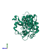 PDB entry 1nvg coloured by chain, side view.