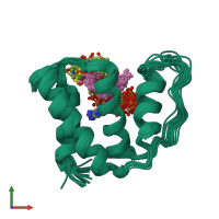 PDB entry 1nvl coloured by chain, ensemble of 20 models, front view.