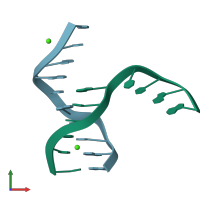 PDB entry 1nvn coloured by chain, front view.