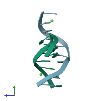 PDB entry 1nvn coloured by chain, side view.