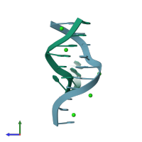 PDB entry 1nvy coloured by chain, side view.