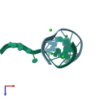 PDB entry 1nvy coloured by chain, top view.