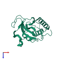 PDB entry 1nwa coloured by chain, top view.