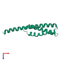 PDB entry 1nwm coloured by chain, top view.