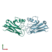 PDB entry 1nwo coloured by chain, front view.