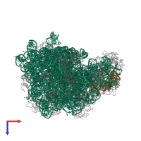 PDB entry 1nwx coloured by chain, top view.