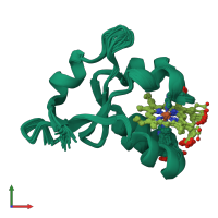 PDB entry 1nx7 coloured by chain, ensemble of 30 models, front view.