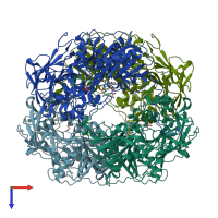 PDB entry 1nx9 coloured by chain, top view.