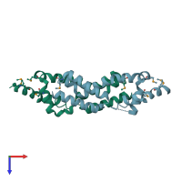 PDB entry 1nxh coloured by chain, top view.