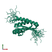 PDB entry 1nxi coloured by chain, ensemble of 20 models, front view.