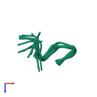 PDB entry 1nxn coloured by chain, ensemble of 20 models, top view.