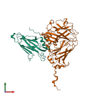 PDB entry 1ny7 coloured by chain, front view.