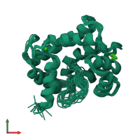 PDB entry 1nya coloured by chain, ensemble of 20 models, front view.