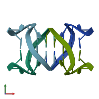 PDB entry 1nyd coloured by chain, front view.
