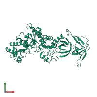 PDB entry 1nyl coloured by chain, front view.