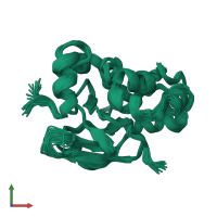 PDB entry 1nyo coloured by chain, ensemble of 38 models, front view.