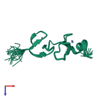PDB entry 1nyp coloured by chain, ensemble of 20 models, top view.