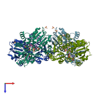 PDB entry 1nyt coloured by chain, top view.