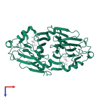 dTDP-4-dehydrorhamnose 3,5-epimerase in PDB entry 1nyw, assembly 1, top view.