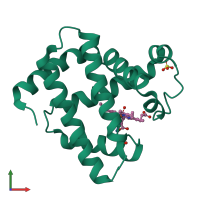 PDB entry 1nz2 coloured by chain, front view.