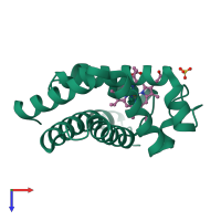 PDB entry 1nz2 coloured by chain, top view.