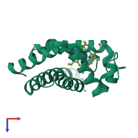 PDB entry 1nz3 coloured by chain, top view.