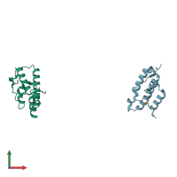 PDB entry 1nz6 coloured by chain, front view.