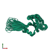 PDB entry 1nz8 coloured by chain, ensemble of 31 models, front view.