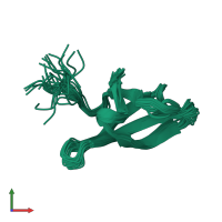 PDB entry 1nz9 coloured by chain, ensemble of 31 models, front view.