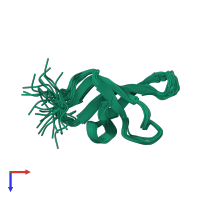 PDB entry 1nz9 coloured by chain, ensemble of 31 models, top view.