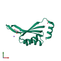 PDB entry 1nza coloured by chain, front view.