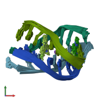 PDB entry 1nzm coloured by chain, ensemble of 10 models, front view.