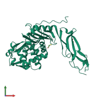 PDB entry 1nzo coloured by chain, front view.