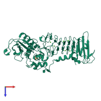 PDB entry 1o0t coloured by chain, top view.