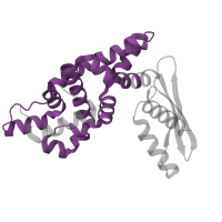 The deposited structure of PDB entry 1o0w contains 2 copies of Pfam domain PF14622 (Ribonuclease-III-like) in Ribonuclease 3. Showing 1 copy in chain B.