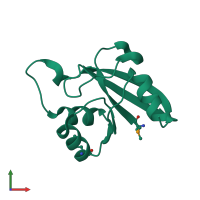 PDB entry 1o13 coloured by chain, front view.
