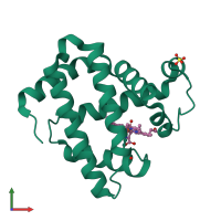 PDB entry 1o16 coloured by chain, front view.