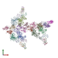 PDB entry 1o19 coloured by chain, front view.