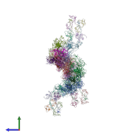 PDB entry 1o19 coloured by chain, side view.