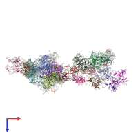 PDB entry 1o19 coloured by chain, top view.