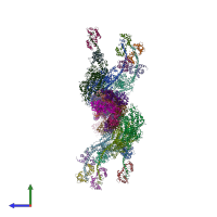 PDB entry 1o1a coloured by chain, side view.