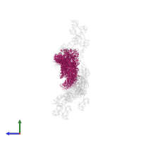 Actin, alpha skeletal muscle in PDB entry 1o1c, assembly 1, side view.