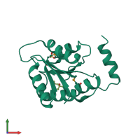 PDB entry 1o1x coloured by chain, front view.