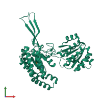 PDB entry 1o20 coloured by chain, front view.