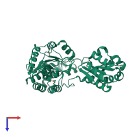 PDB entry 1o20 coloured by chain, top view.