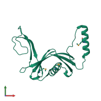 PDB entry 1o22 coloured by chain, front view.